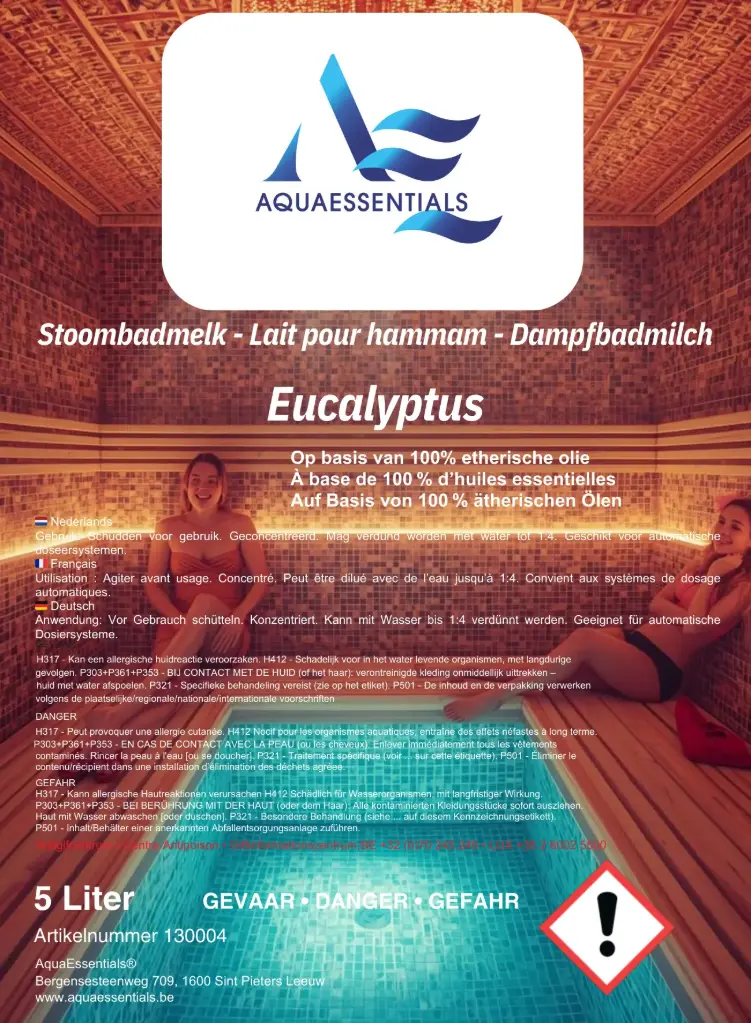 AquaEssentials® Eucalyptus, 5 L Stoombadmelk