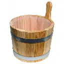 Sauna Bucket in Larch Wood with Plastic Inner Bucket